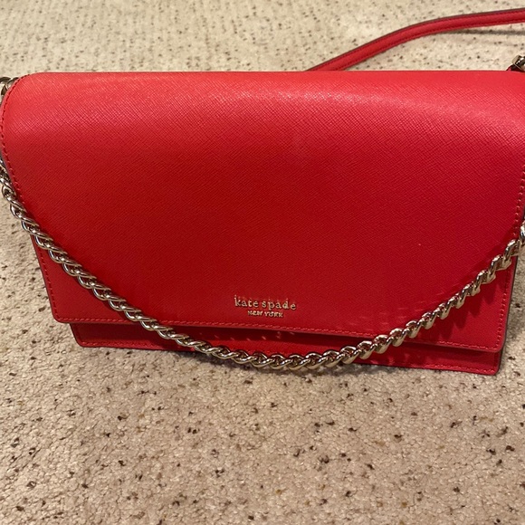 Kate Spade Red Convertible Crossbody Purse - Picture 4 of 8